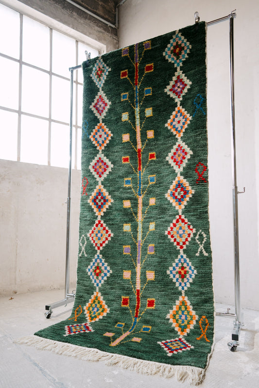 Teppich Bergama Tülü – Emerald Vine