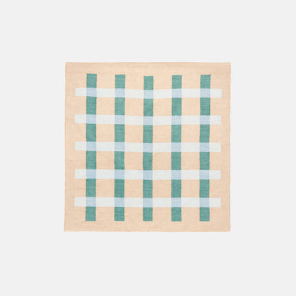 Juteteppich – Grün/Blau gestreift