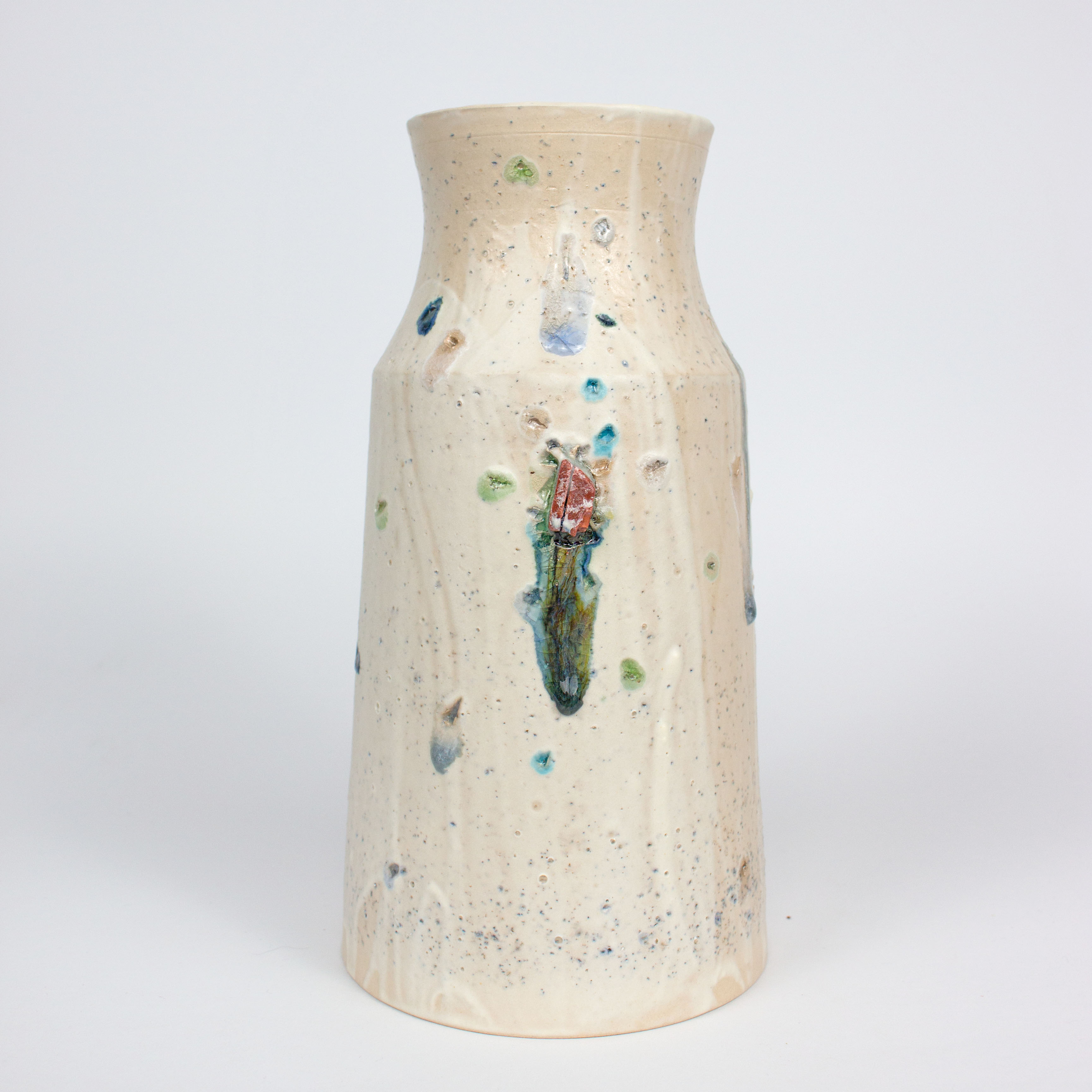 Vase Steinzeug & Glas