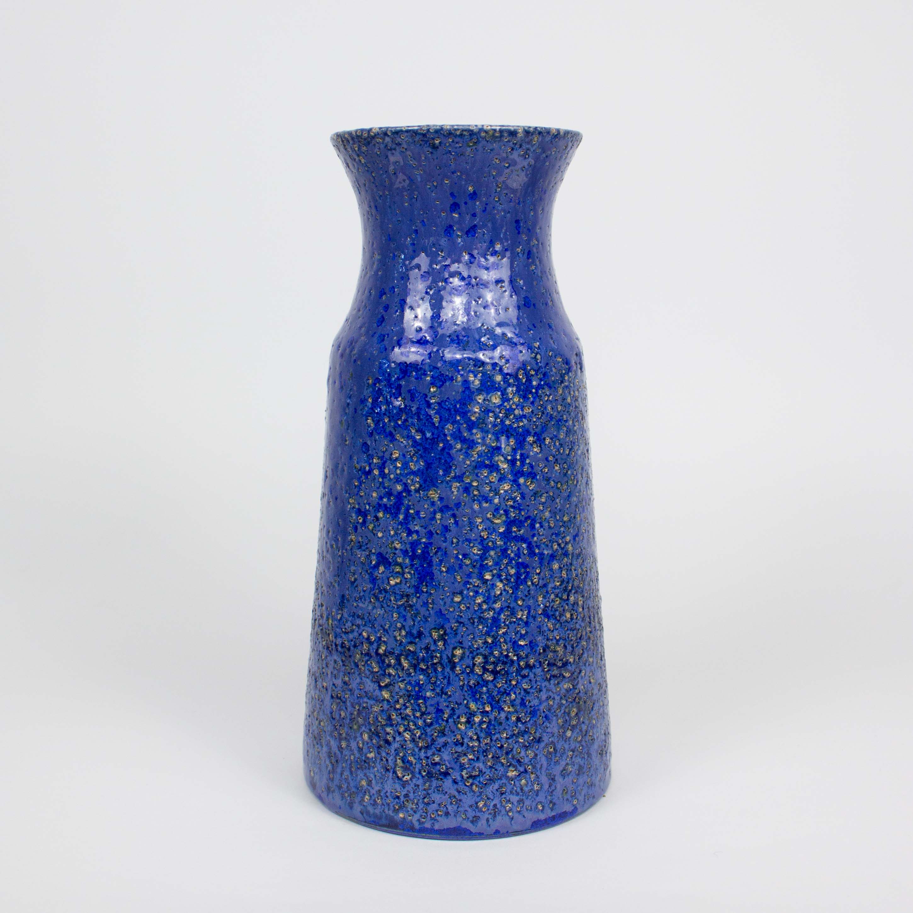 Glas & Steinzeugvase Kristall-Kobaltblau